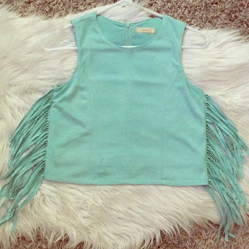 Soprano Faux Suede Fringe Top